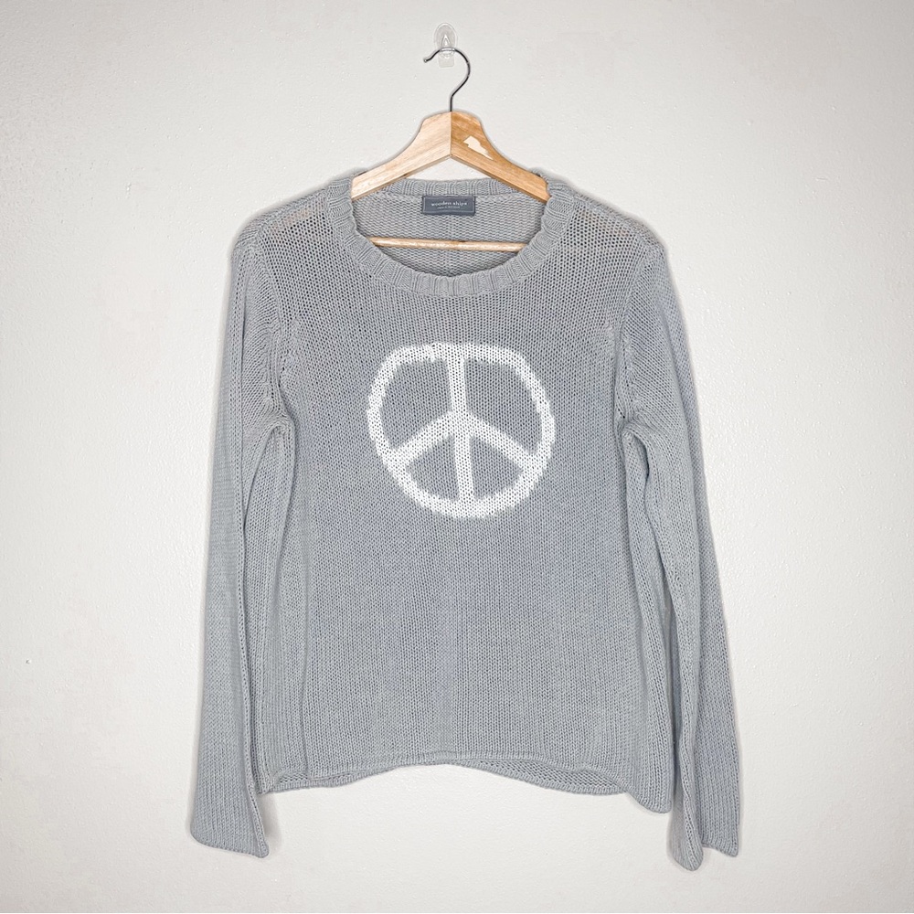Wooden Ships Gray Peace Sign Sweater